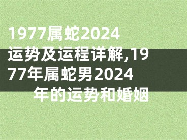 1977属蛇2024运势及运程详解,1977年属蛇男2024年的运势和婚姻