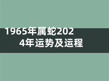 1965年属蛇2024年运势及运程