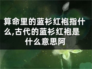 算命里的蓝衫红袍指什么,古代的蓝衫红袍是什么意思阿