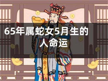 65年属蛇女5月生的人命运