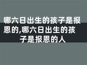 哪六日出生的孩子是报恩的,哪六日出生的孩子是报恩的人