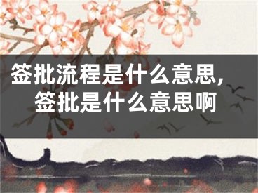 签批流程是什么意思,签批是什么意思啊