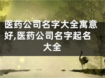 医药公司名字大全寓意好,医药公司名字起名大全