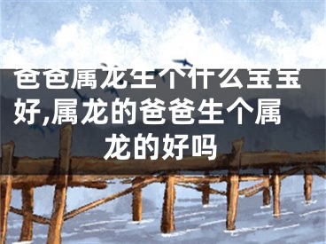 爸爸属龙生个什么宝宝好,属龙的爸爸生个属龙的好吗