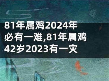 81年属鸡2024年必有一难,81年属鸡42岁2023有一灾