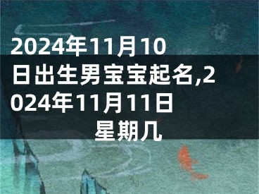 2024年11月10日出生男宝宝起名,2024年11月11日星期几