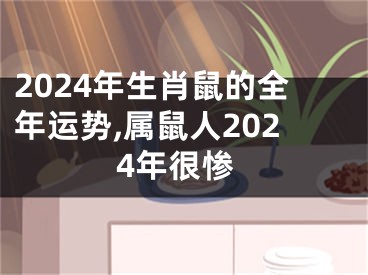 2024年生肖鼠的全年运势,属鼠人2024年很惨