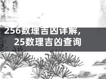 256数理吉凶详解,25数理吉凶查询