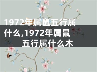 1972年属鼠五行属什么,1972年属鼠五行属什么木