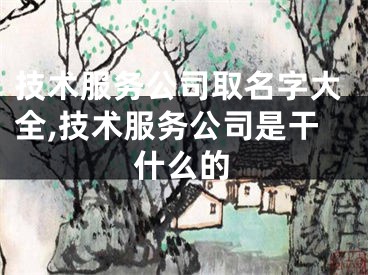 技术服务公司取名字大全,技术服务公司是干什么的