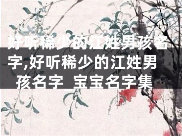 好听稀少的江姓男孩名字,好听稀少的江姓男孩名字_宝宝名字集
