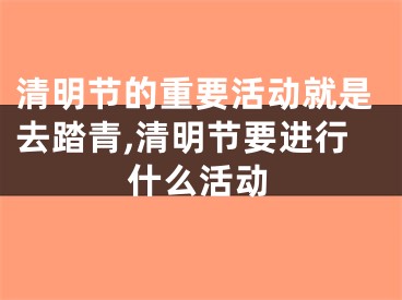 清明节的重要活动就是去踏青,清明节要进行什么活动