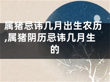 属猪忌讳几月出生农历,属猪阴历忌讳几月生的