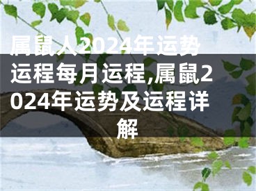 属鼠人2024年运势运程每月运程,属鼠2024年运势及运程详解