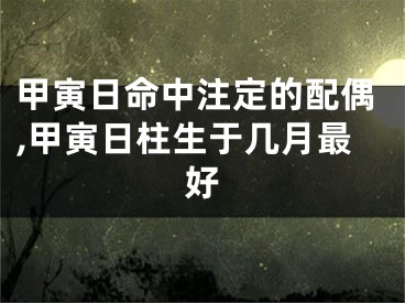 甲寅日命中注定的配偶,甲寅日柱生于几月最好