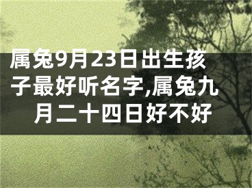 属兔9月23日出生孩子最好听名字,属兔九月二十四日好不好