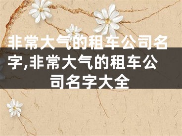 非常大气的租车公司名字,非常大气的租车公司名字大全
