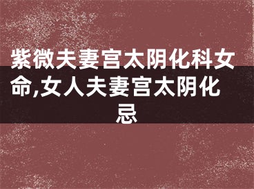 紫微夫妻宫太阴化科女命,女人夫妻宫太阴化忌