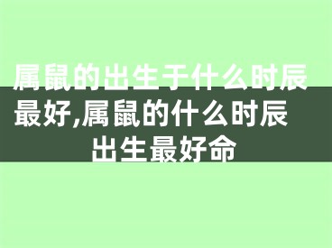 属鼠的出生于什么时辰最好,属鼠的什么时辰出生最好命