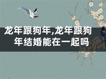 龙年跟狗年,龙年跟狗年结婚能在一起吗
