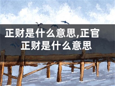 正财是什么意思,正官正财是什么意思