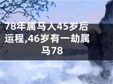 78年属马人45岁后运程,46岁有一劫属马78