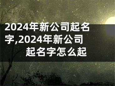 2024年新公司起名字,2024年新公司起名字怎么起