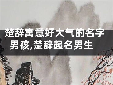 楚辞寓意好大气的名字男孩,楚辞起名男生