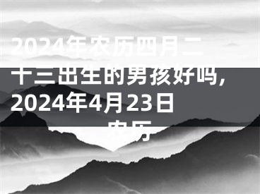 2024年农历四月二十三出生的男孩好吗,2024年4月23日农历