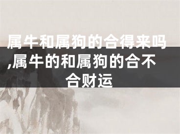 属牛和属狗的合得来吗,属牛的和属狗的合不合财运