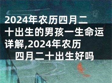 2024年农历四月二十出生的男孩一生命运详解,2024年农历四月二十出生好吗