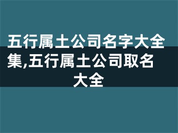 五行属土公司名字大全集,五行属土公司取名大全