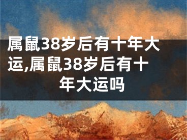 属鼠38岁后有十年大运,属鼠38岁后有十年大运吗