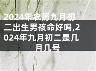 2024年农历九月初二出生男孩命好吗,2024年九月初二是几月几号