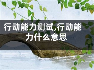 行动能力测试,行动能力什么意思