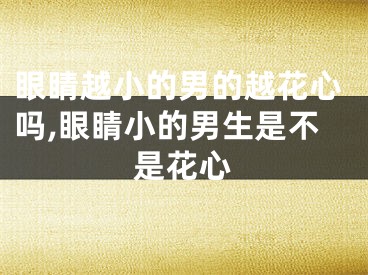 眼睛越小的男的越花心吗,眼睛小的男生是不是花心