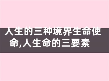 人生的三种境界生命使命,人生命的三要素