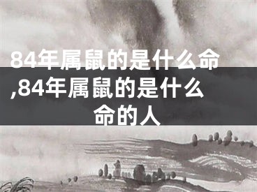 84年属鼠的是什么命,84年属鼠的是什么命的人