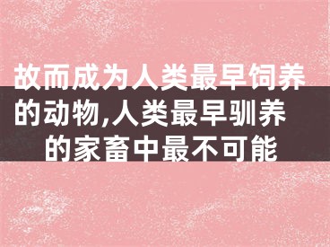故而成为人类最早饲养的动物,人类最早驯养的家畜中最不可能