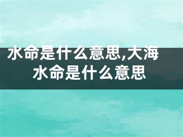 水命是什么意思,大海水命是什么意思