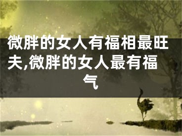 微胖的女人有福相最旺夫,微胖的女人最有福气