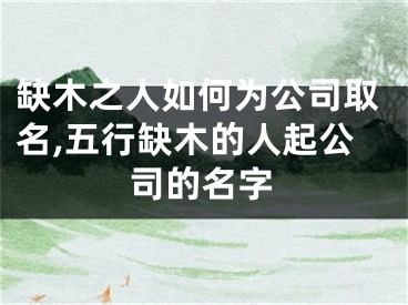 缺木之人如何为公司取名,五行缺木的人起公司的名字
