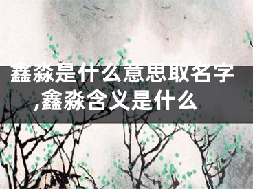 鑫淼是什么意思取名字,鑫淼含义是什么