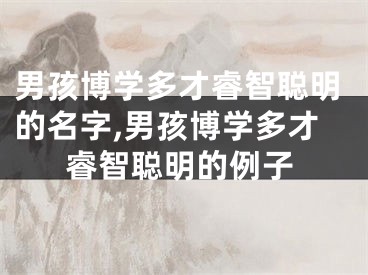 男孩博学多才睿智聪明的名字,男孩博学多才睿智聪明的例子