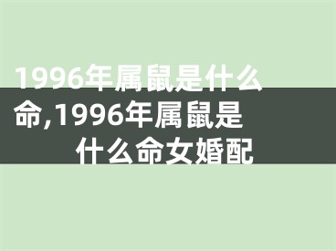 1996年属鼠是什么命,1996年属鼠是什么命女婚配