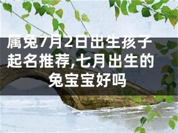 属兔7月2日出生孩子起名推荐,七月出生的兔宝宝好吗