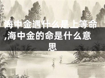 海中金遇什么是上等命,海中金的命是什么意思