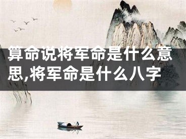 算命说将军命是什么意思,将军命是什么八字