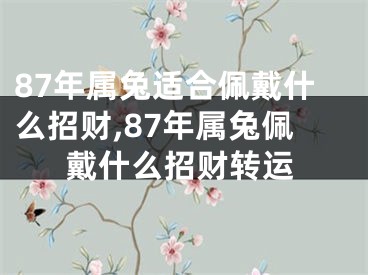 87年属兔适合佩戴什么招财,87年属兔佩戴什么招财转运