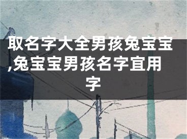 取名字大全男孩兔宝宝,兔宝宝男孩名字宜用字